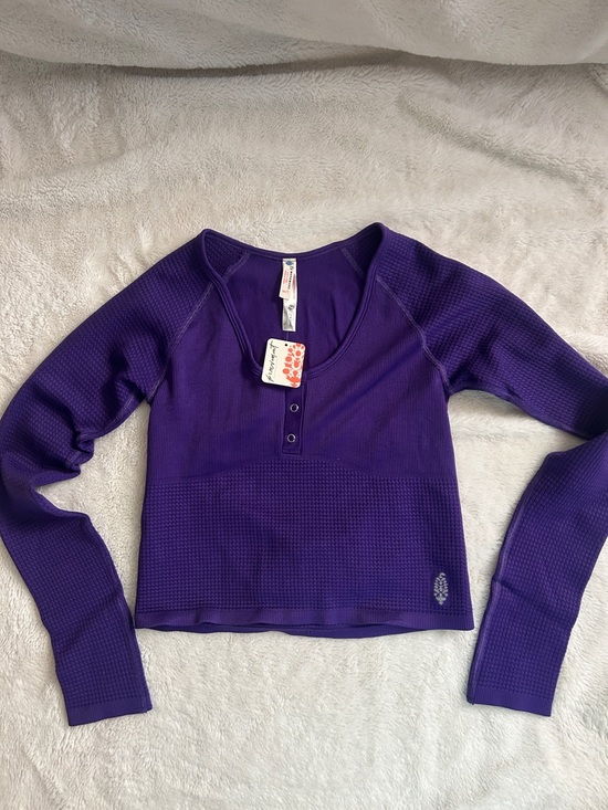 FP Movement by Free People Tops - FP Movement by Free People Purple Long Sleeve Henley Top